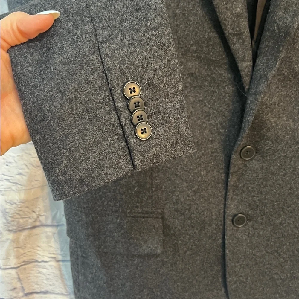 Madewell Roebling Two Button Blazer Italian Fabric Size 40R Charcoal Gray